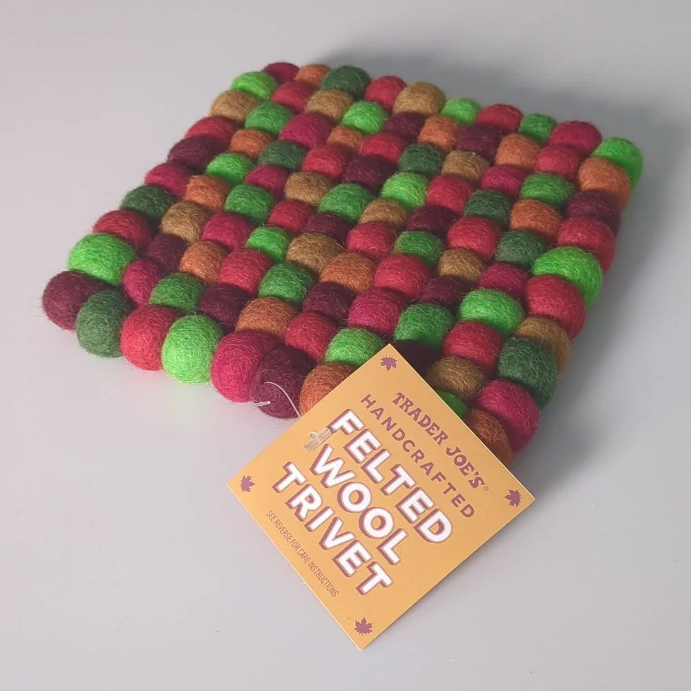 NWT Trader Joe's Handcrafted Felted Wool Trivet